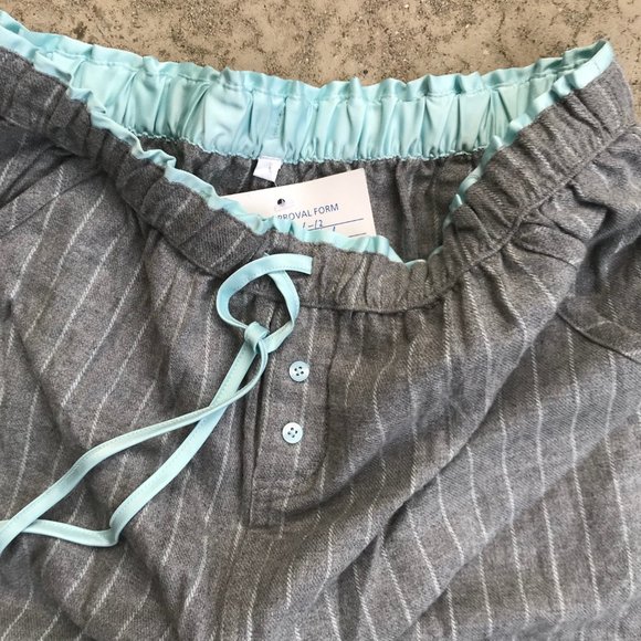 Flannel Pinstriped Lounge Pants - Picture 2 of 4